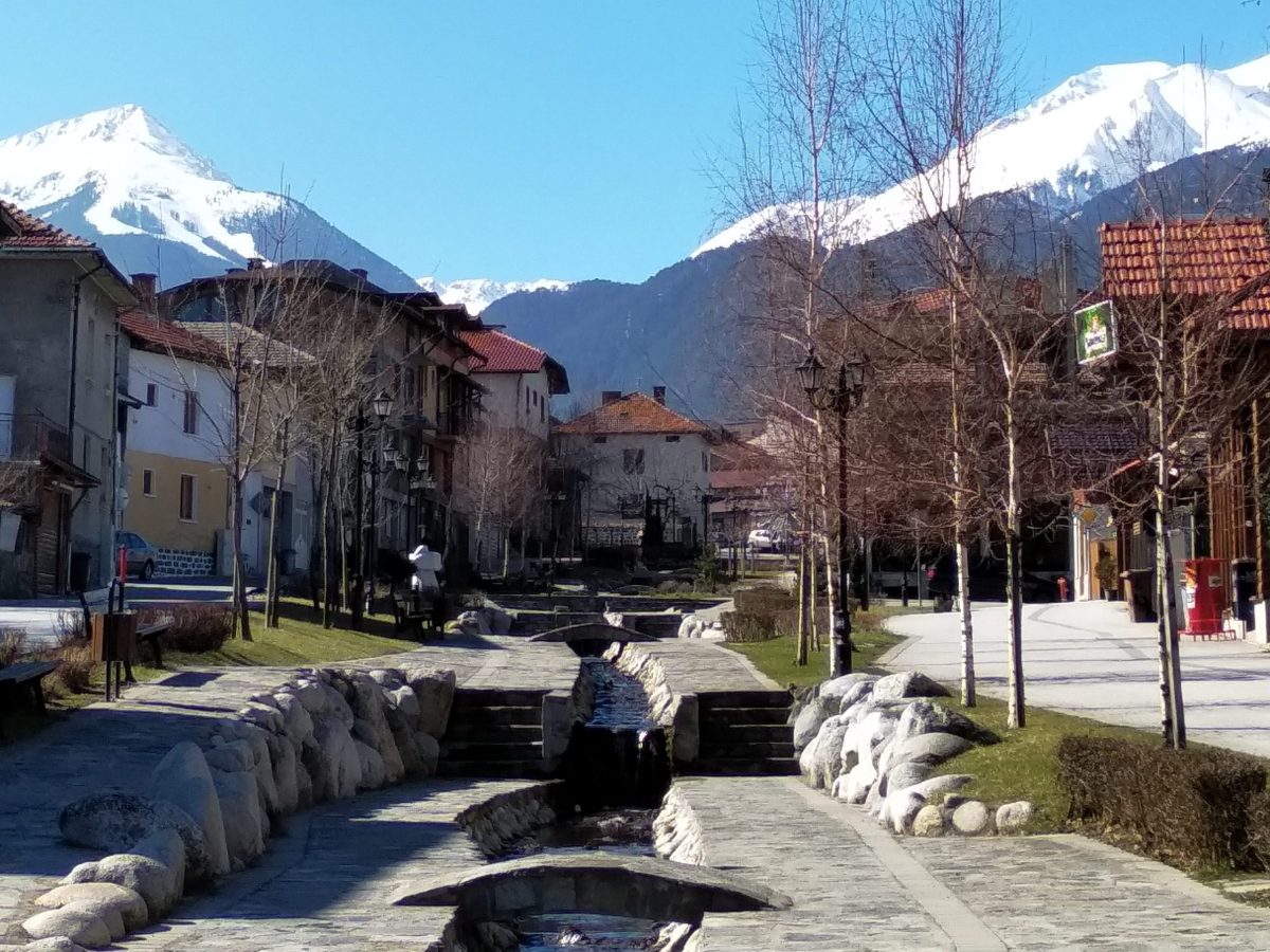 Mountain view from town in Bansko, Bulgaria